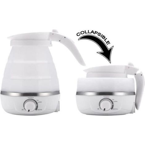 Bouilloire électrique pliable 0.6L pour voyage camping - GOHYO - 850W - Blanc (1/4)