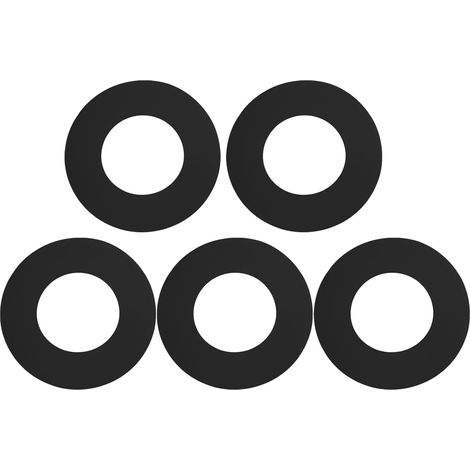 Pack of 5 NMO 1.9 x 3.8 x 0.1 cm sealing gaskets - 1.9 cm antenna washers - Replacement part 1291 in black rubber (1/5)