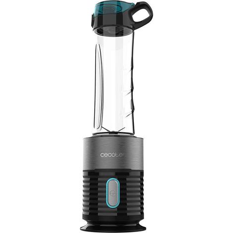 Cecotec Batidora de Vaso Individual Power Titanium 650 Fresh&Go INOX. Potencia 650 WCuchillas con Recubrimiento de Titanio Negro 2 Tubos (1/5)