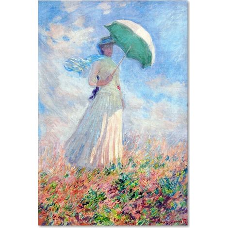 Tableau sur toile REPRODUCTION Femme au parapluie - C.Monet 40x60 (1/5)