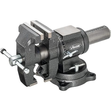 Vigor V6150N tornillo de banco negro con mandril orientable 130 mm