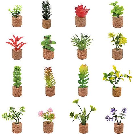 aimants De Rfrigrateur Pour Plantes Succulentes Artificielles - Aimants De Rfrigrateur Pour Plantes Succulentes En Pot - Autocollants Mignons Pour (1/5)