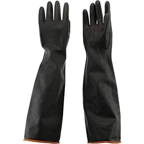 55 cm de imperméables, des Gants en caoutchouc Gants de protection produits Chimiques Longue acide / résistant Latex gants ménagers pour le Travail, la maison, le lavage des véhicules (1/5)