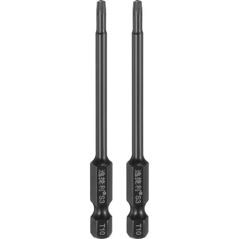 2pcs Embout Tournevis Sécurité Torx T10 Tige Hexagonale 1/4" (1/5)
