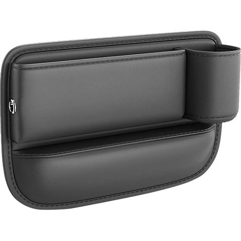 (Siège droit) AUTOMECHANIST Support de téléphone en cuir PU pour combler l'espace entre le siège auto et le centre du siège auto - Poche de rangement (1/5)