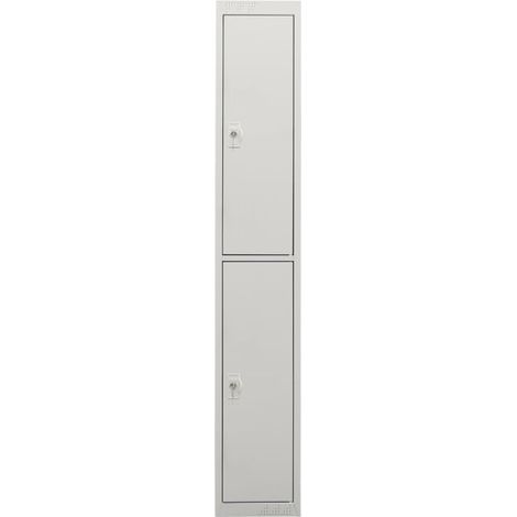 Armoire-vestiaire STIER, 2 casiers, 1 800x300x500 mm, gris clair (1/4)