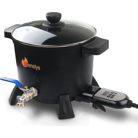 Pot électrique de fonte de cire pour la fabrication de bougies - Creuset antiadhésif de 7 L avec bec verseur et contrôle de température par bouton-pression (1/5)