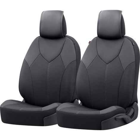 Autositzbezug ZIPP-IT Deluxe Portofino, PKW-Schonbezüge für 2 Vordersitze mit Reißverschluss-System schwarz/grau (1/5)