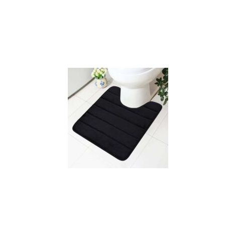 Tappetino da bagno in memory foam (nero), 50 x 60 cm, retro antiscivolo, morbido e assorbente, adatto per il bagno - Crezuo (1/4)