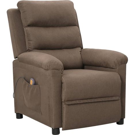 Massagesessel Taupe Stoff