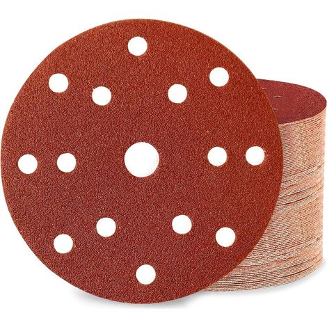 Schleifscheiben 150mm Klett 15 Loch Rund Gemischte Körnung 80 Stück (1/5)