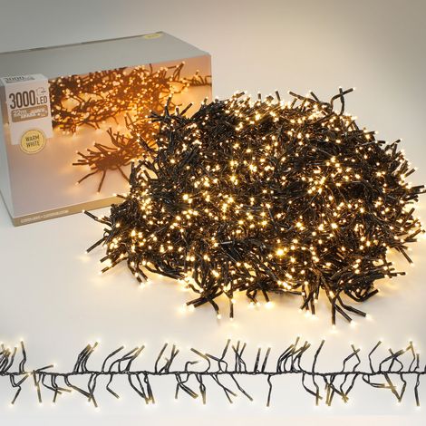 ECD Germany LED Büschel Lichterkette 22m 3000 LEDs Warmweiß, Strombetrieb, IP44 Wasserdicht, Innen/Außen, Weihnachtsbeleuchtung Weihnachtsbaum Cluster Lichterkette Büschellichterkette Büschelkette (1/5)
