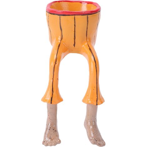 Jardinière amusante pour plantes d'intérieur, Design créatif demi-corps en résine avec jambes de pantalon, Pot décoratif mignon, succulentes (1/5)
