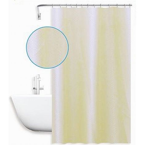 Trade Shop - Tenda Doccia Antimuffa Impermeabile 240x180cm Bianca Gialla Texture Rombi 59818 - (1/2)