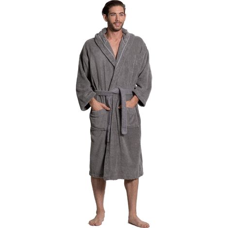 Peignoir Éponge - 100 % Coton Turc - À Capuche - Unisexe - Pour Spa Sauna Piscine - Taille Unique (1/5)