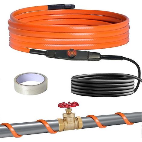 Câble chauffant antigel de 4 m, chauffage simultané, autorégulé et étanche pour canalisations d'eau, prise européenne. (1/5)
