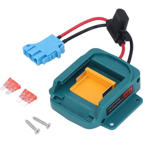 Adaptateur pour Batterie Makital 18 V, Conversion de Batterie Makita18-V  pour Robots Électriques Télécommandés Avec Connecteur + Fusible, pour Bl1850 Bl1860 Bl1840 Bl1830 Bl1820 (Fiche Bleue) (1/5)
