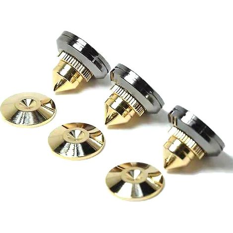 Lot de 4 pointes de fixation pour pieds d'enceintes, supports antichoc pour caissons de basses (1/4)
