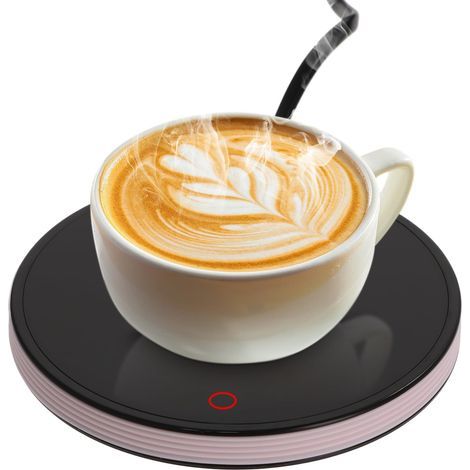 Chauffe-Tasse à Café Intelligent avec 2 Réglages de Température, sous-Verre Chauffant Électrique Arrêt Automatique, Réchauffe Tasse Jusqu'à 55 ℃, Chauffe-Café pour Bureau Maison Domicile (Rose) (1/5)