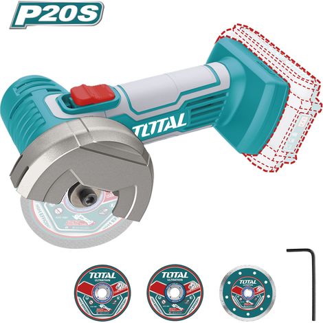 Mini meuleuse d'angle sans fil 76mm 20V - TAGLI76011 - Ce produit de marque TOTAL TOOLS est neuf.