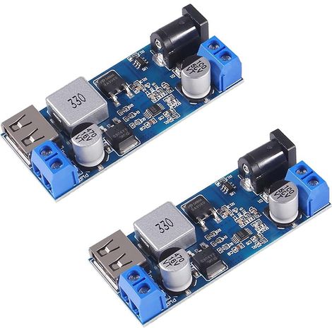 2Pièces DC 9V 12V 24V à DC 5V 5A Convertisseur Buck USB,Module Convertisseur Abaisseur DC-DC,12V vers 5V régulée Power Converter (1/5)