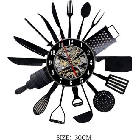 Horloge Murale - Disque Vinyle 30 cm - Mouvement Quartz Silencieux - Pour Décoration Intérieure - 1 Pièce (1/5)