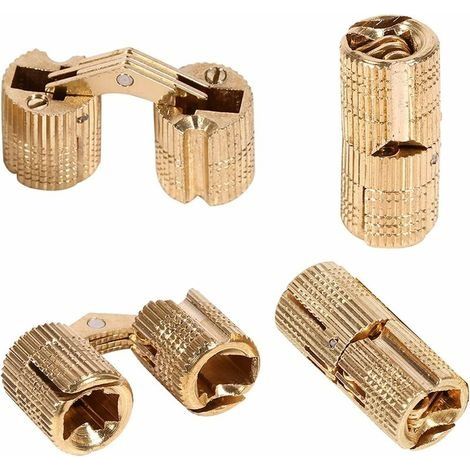 4 pcs Charnières Cylindriques Laiton Caché - Or 10mm, Dissimulées, DIY Boîte À Bijoux. (1/4)