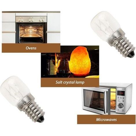 2x E14 Haute Température Ampoule 500 Degrés 25w Halogène Bulle Four Ampoule, (1/4)