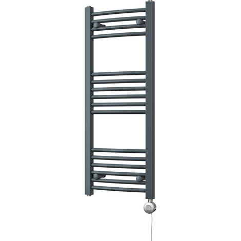 Zennor - Anthracite Electric Towel Rail H1000mm x W400mm Curved 300w Thermostatic (1/3)