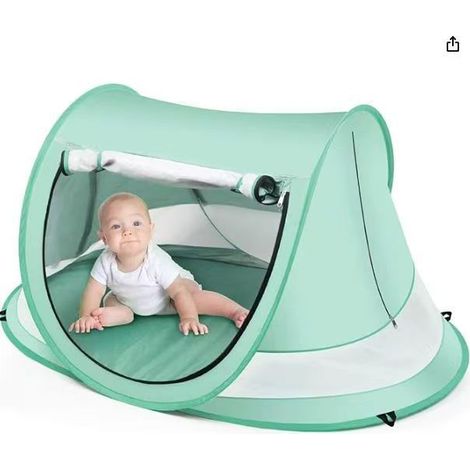 Tente bébé avec protection UV - Tente de plage pliable pour bébé - Protection solaire UPF 50+ - Lit de plage pliable pour bébé (1/5)