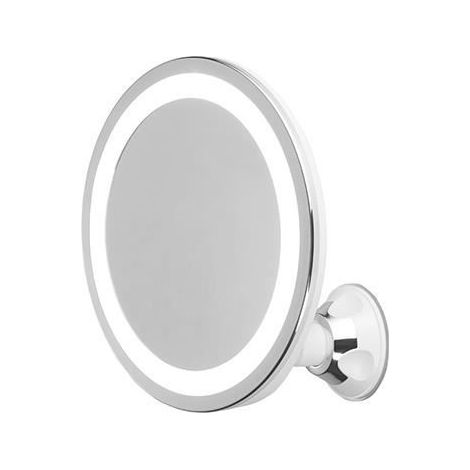 Miroir de salle de bains LED 5x grossissement avec montage ventouse (1/5)