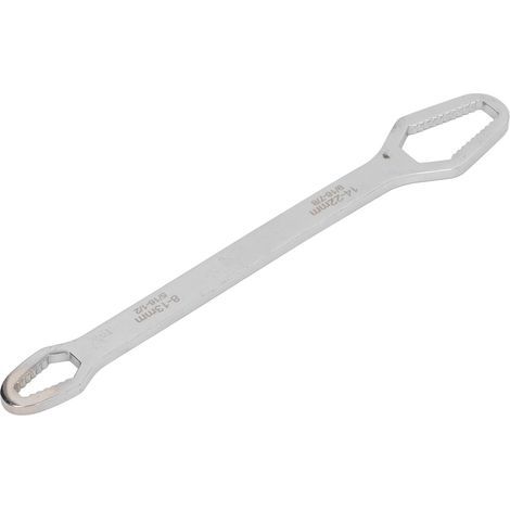 Clé auto-serrante à Double extrémité, clé multifonctionnelle réglable de 8 à 22mm pour la réparation automobile, argent (1/5)