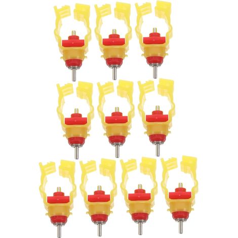 10 pièces Lot de Tétines Abreuvoirs Automatiques Acier Inoxydable pour Poulets Buveur Poussins Robuste Économie Eau Installation Facile pour Élevage de Volailles (1/5)