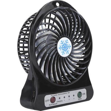 Mini USB Desk Fan - Portable Clip-on Fan with 3 Speeds, Rechargeable for Strollers and Cribs, Summer Gift (Black) - AquaForge (1/5)