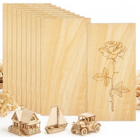 Contreplaqué Tilleul 1mm, 20PCS 200 x 100mm Planches en Bois de Tilleul Panneau Feuille Découpe Laser Planche en Bois Bricolage pour Pyrogravure, Gravure, Projet de Bricolage, Maquette (1/5)