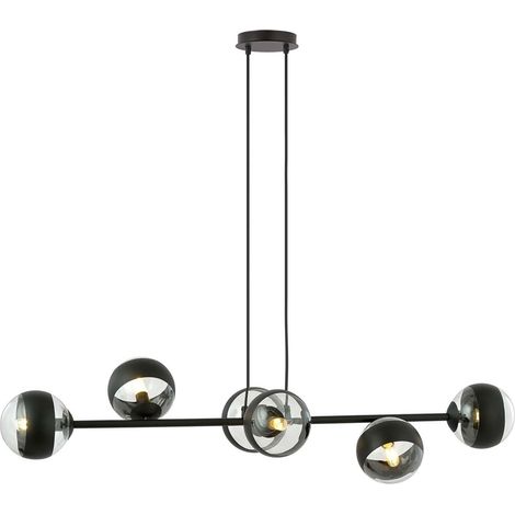 Lampadario Contemporaneo Su Acciaio Nero 6 Luci E14 (1/3)