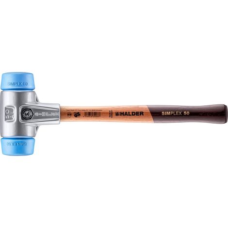 HALDER SIMPLEX Schonhammer Ø 50 mm TPE-soft blau mit Aluminiumgehäuse (1/5)