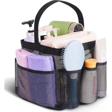 Portable Mesh Shower Caddy for College Dorm with 8 Pockets Large Capacity, Shower Bag for Beach, Swimming, Gym (1/4)