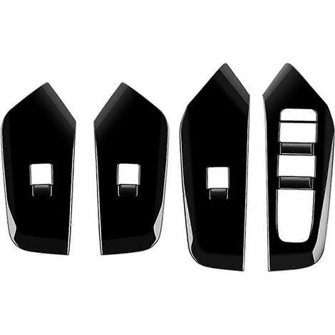 Garnitures de cadre de panneau d'interrupteur de vitre de voiture pour Toyota - Noir - (1/5)
