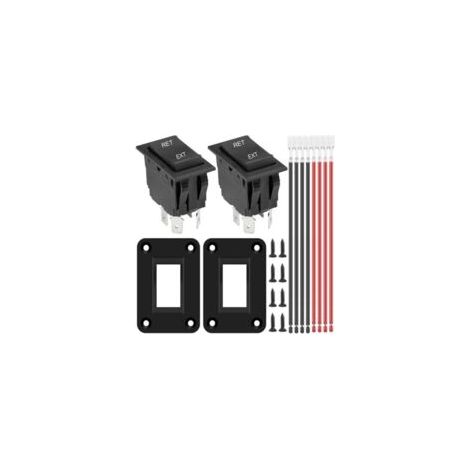 Interruptor de polaridad inversa instantánea de 2 piezas, 12 V 20 A DPDT, 4 pines, 3 posiciones ON-OFF-ON, interruptor basculante para conector de alimentación, interruptor para motor de RV KCD2