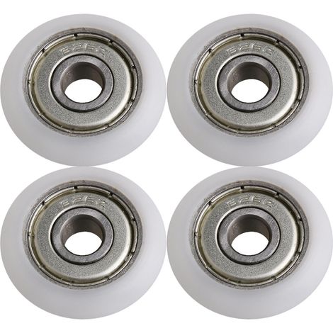4x Poulie à roulement à billes en plastique blanc Engineering pour porte coulissante (1/3)