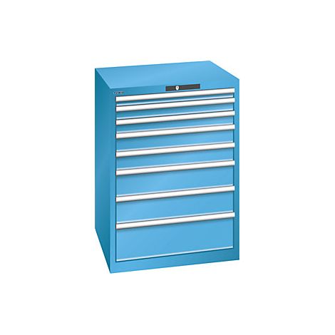 Cajonera con 8 cajones  A x P x H 717 x 725 x 1000 mm  azul