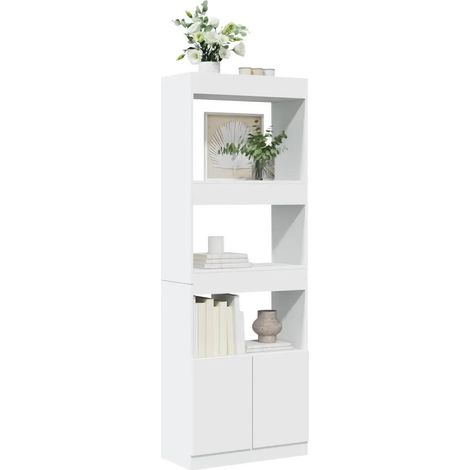 vidaXL Hochregal Weiß Ingenieurholz 63x33x180 cm (1/3)