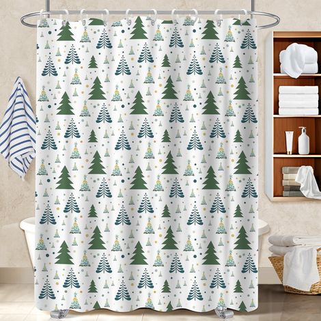Voile de douche fluide en polyester 180x180 avec anneaux voile de douche pour les amateurs de déco (1/5)