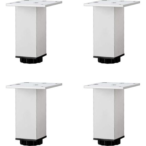 Pieds de meuble de cuisine et de salle de bain modernes en alliage d'aluminium, pieds de meuble carrés réglables,4 pièces (10 cm/3,9 po) (1/5)