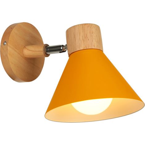 Applique Murale Interieure Rétro Lampe Murale Métal E27 Applique Murale Vintage Pour Salon Chambre Salle De Bain (Orange)