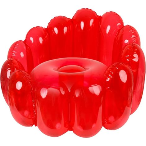 Fauteuil gonflable en forme de fleur rouge, siège rond gonflable en PVC, chaise gonflable décorative pour la maison, les fêtes et les activités de plein air (1/5)