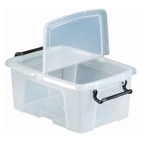 Rs Pro – Boîte de rangement transparente 12L – Dimensions 170mm x 295mm x 400mm – Couvercle verrouillable – Empilable pour gain de place