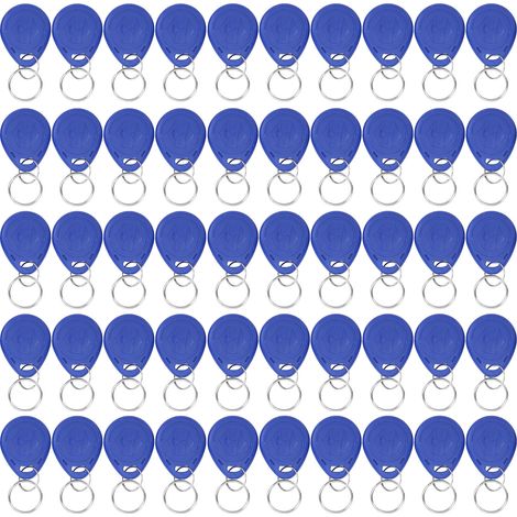 Lot de 50 porte-clés d'identification universels réinscriptibles 125 kHz pour le contrôle d'accès aux ascenseurs et parkings. (1/5)