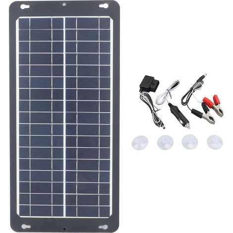Kit de Panneau Solaire Monocristallin 30 W avec Prise OBD, 2 USB, 1 Type C, 1 DC pour Camping, Voyage, Camping-car, Bateau, Compatible avec Smartphones, Tablettes (1/5)
